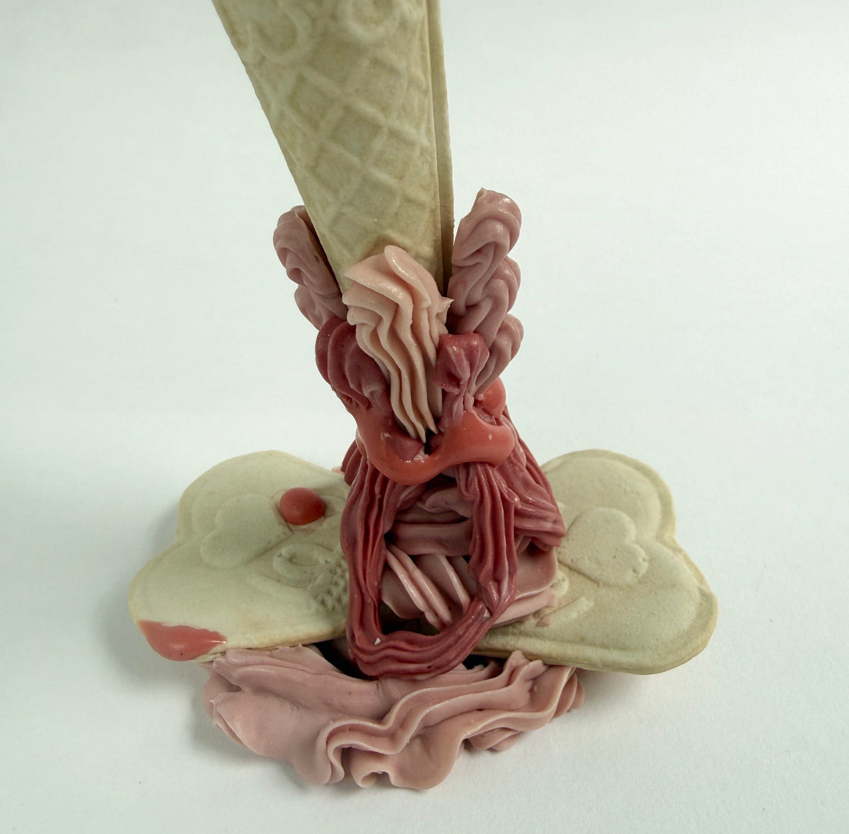 Pink Frill Teddy Vase & Candlestick by Anna Barlow