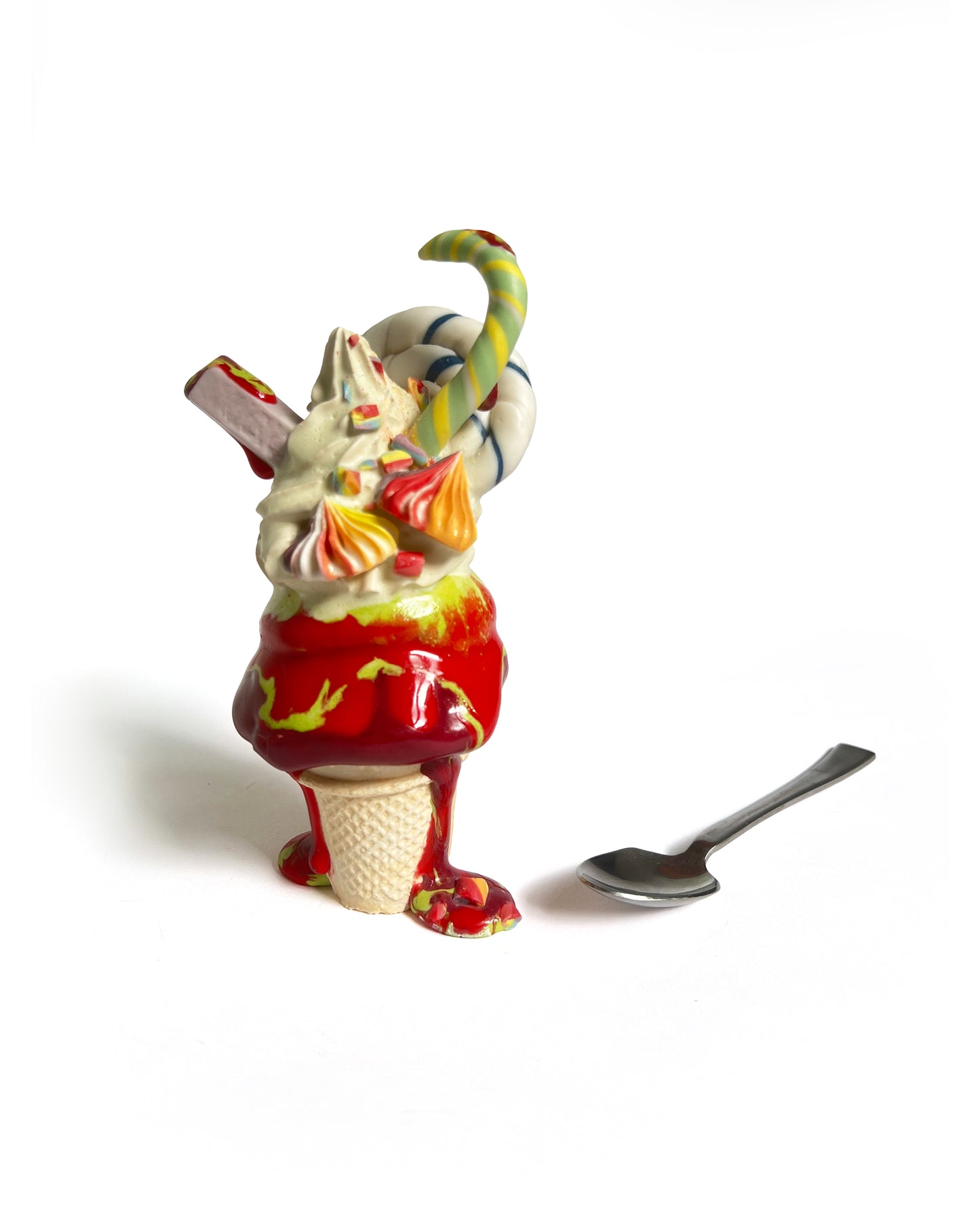 Pistachio Blackcurrant KitKat Cup Cone, Contemporary Ceramic Sculpture by Anna Barlow
