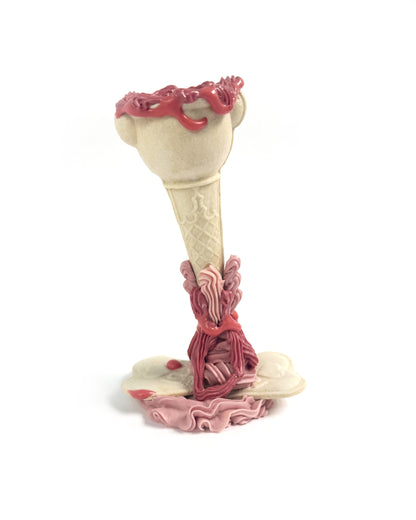 Pink Frill Teddy Vase & Candlestick by Anna Barlow