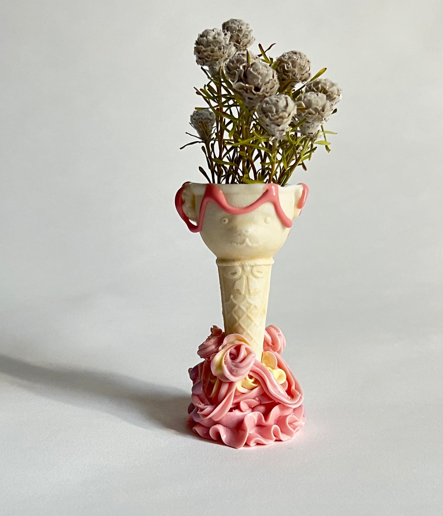 Strawberry Swirly Sugar Vases - Candlesticks by Anna Barlow