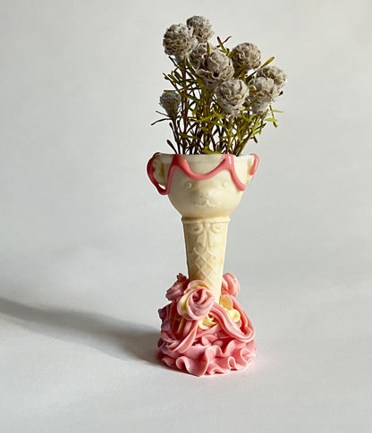 Strawberry Swirly Sugar Vases - Candlesticks by Anna Barlow