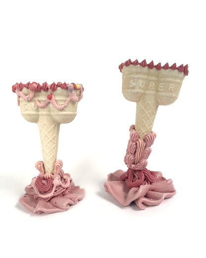 Pink Frill Vase - Candlestick by Anna Barlow