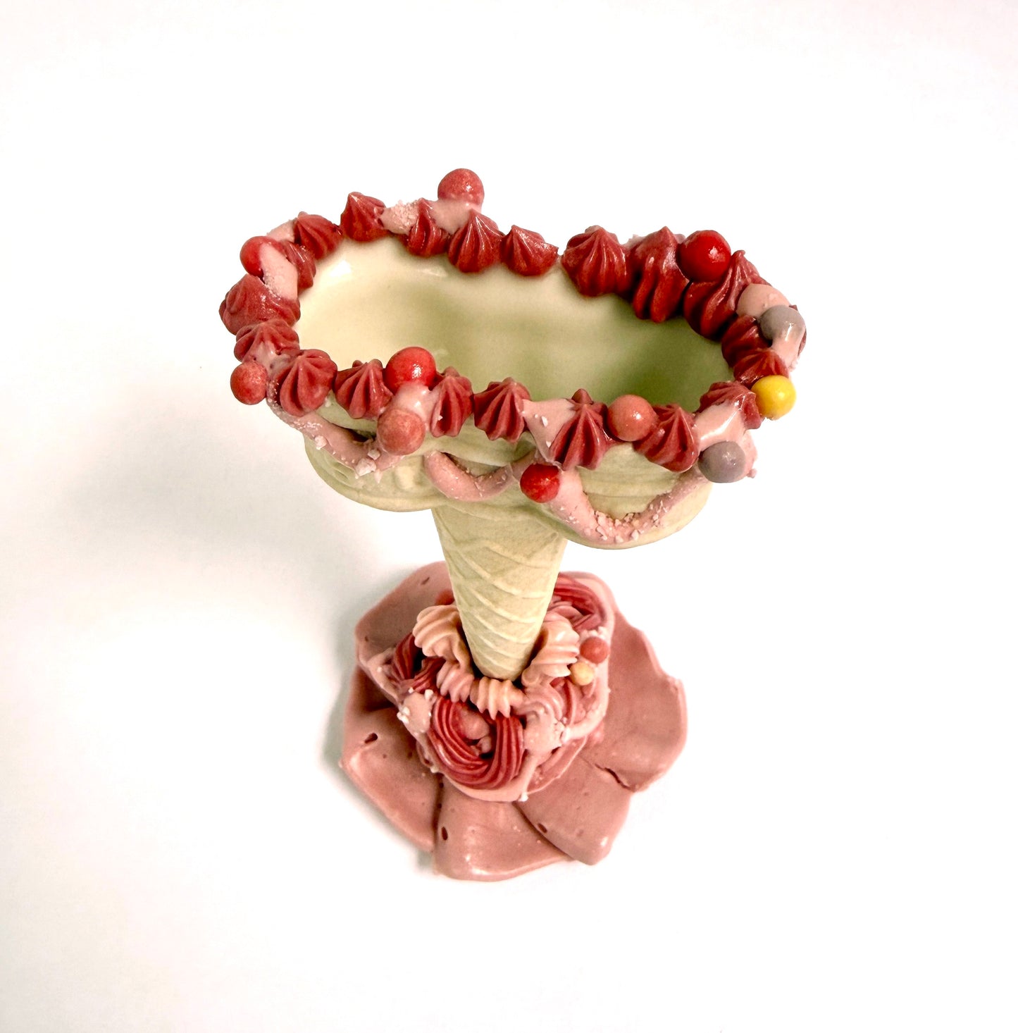 Pink Frill Vase - Candlestick by Anna Barlow