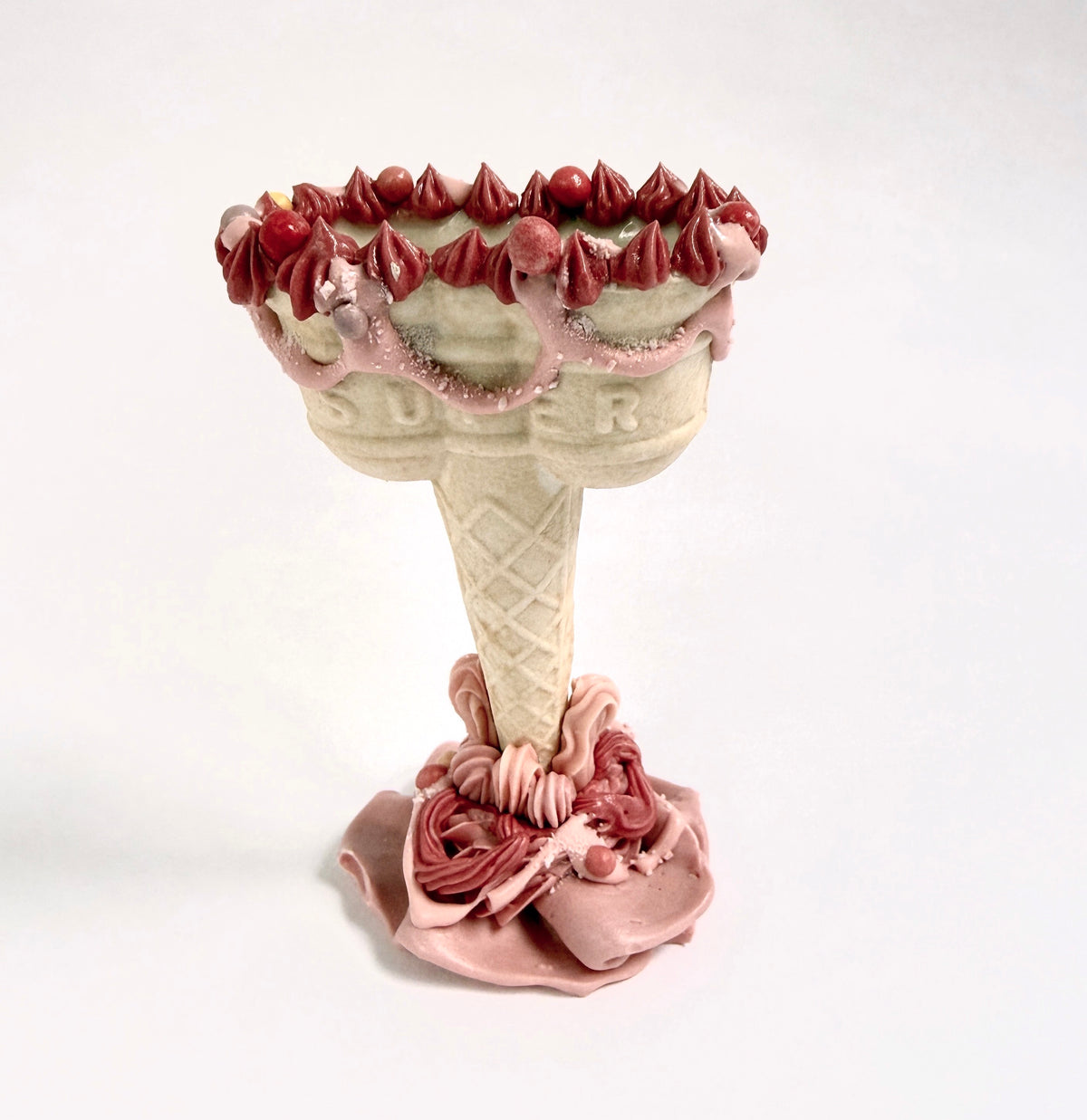 Pink Frill Vase - Candlestick by Anna Barlow