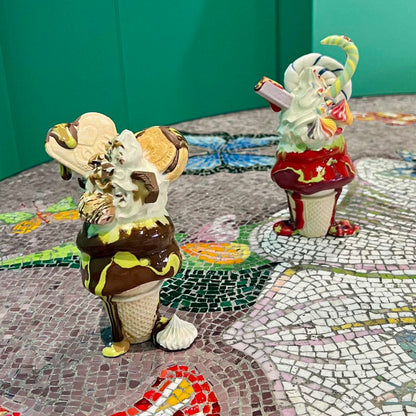Pistachio Amaretti Cup Cone Ceramic Sculpture by Anna Barlow