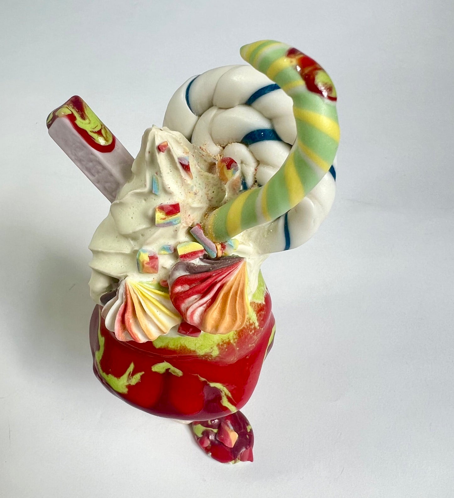 Pistachio Blackcurrant KitKat Cup Cone, Contemporary Ceramic Sculpture by Anna Barlow