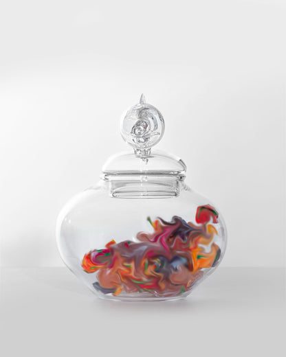 Esca Jar - A Hand Blown Glass Jar by Simone Crestani