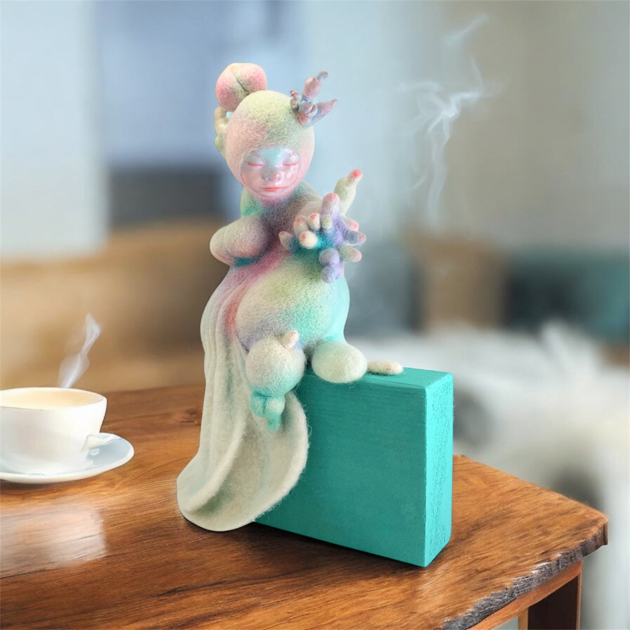 Gogotte, One-of-a-Kind Needle-Felted Sculpture by Mei Mei
