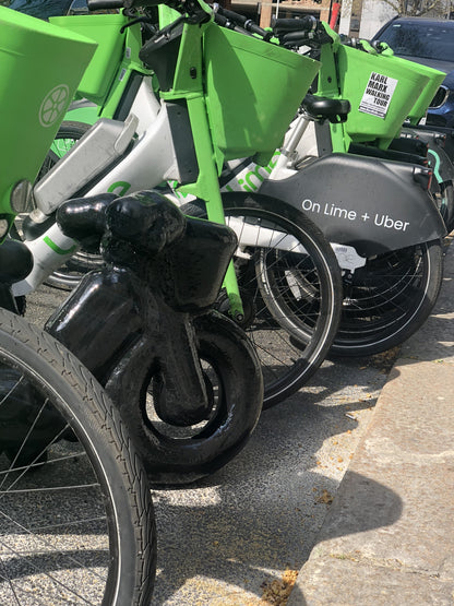 Inflated Large Lime Bike by Maxim Lester