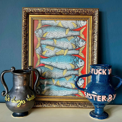 He's Never Early Vase by L&Clay Ceramics