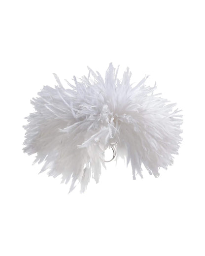 Ostrich Feather Puff White Ring - Sterling Silver 925 by Betony Vernon