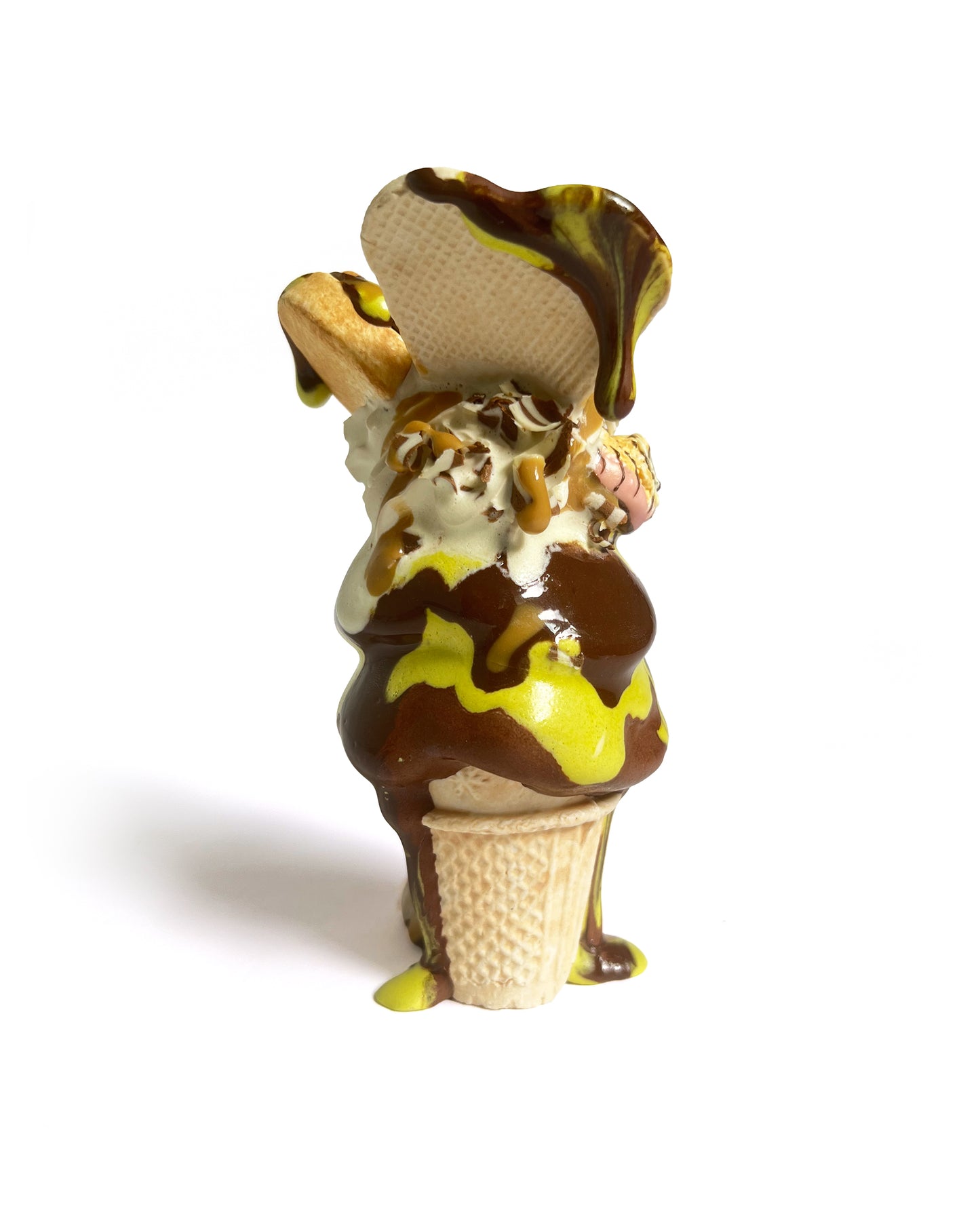 Pistachio Amaretti Cup Cone Ceramic Sculpture by Anna Barlow