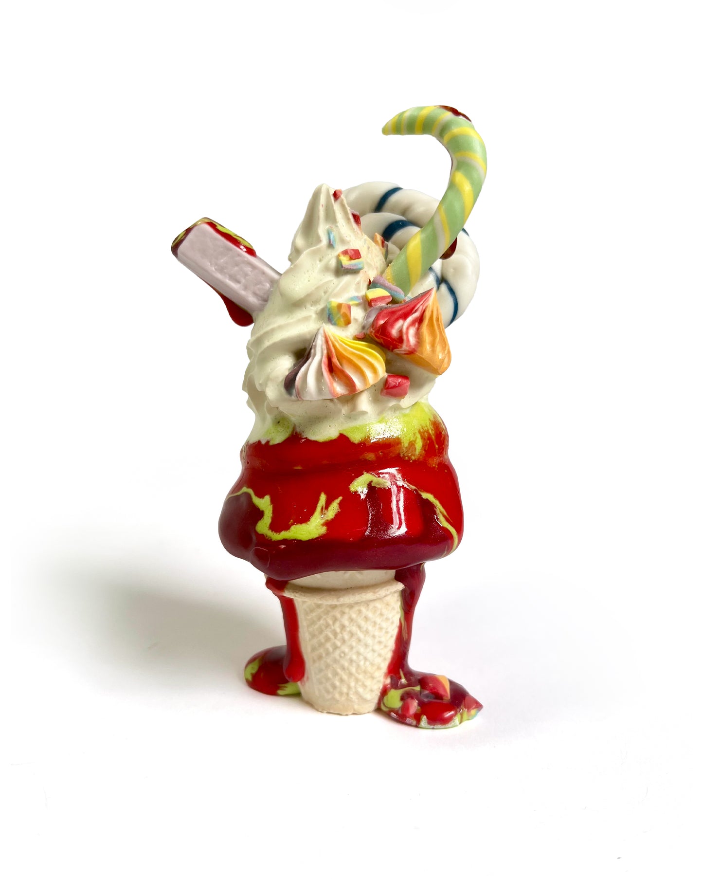 Pistachio Blackcurrant KitKat Cup Cone, Contemporary Ceramic Sculpture by Anna Barlow