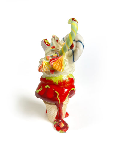 Pistachio Blackcurrant KitKat Cup Cone, Contemporary Ceramic Sculpture by Anna Barlow