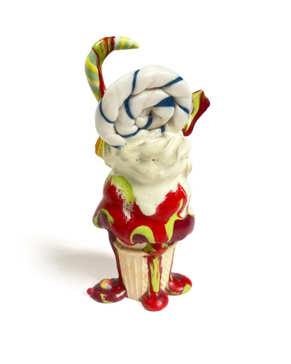 Pistachio Blackcurrant KitKat Cup Cone, Contemporary Ceramic Sculpture by Anna Barlow