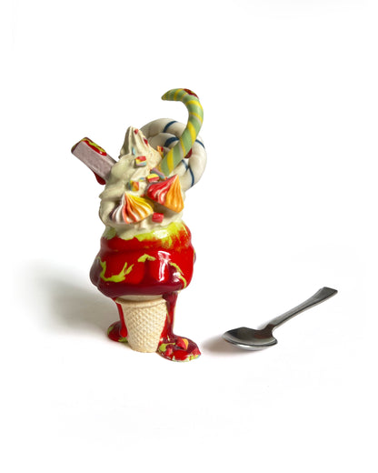 Pistachio Blackcurrant KitKat Cup Cone, Contemporary Ceramic Sculpture by Anna Barlow