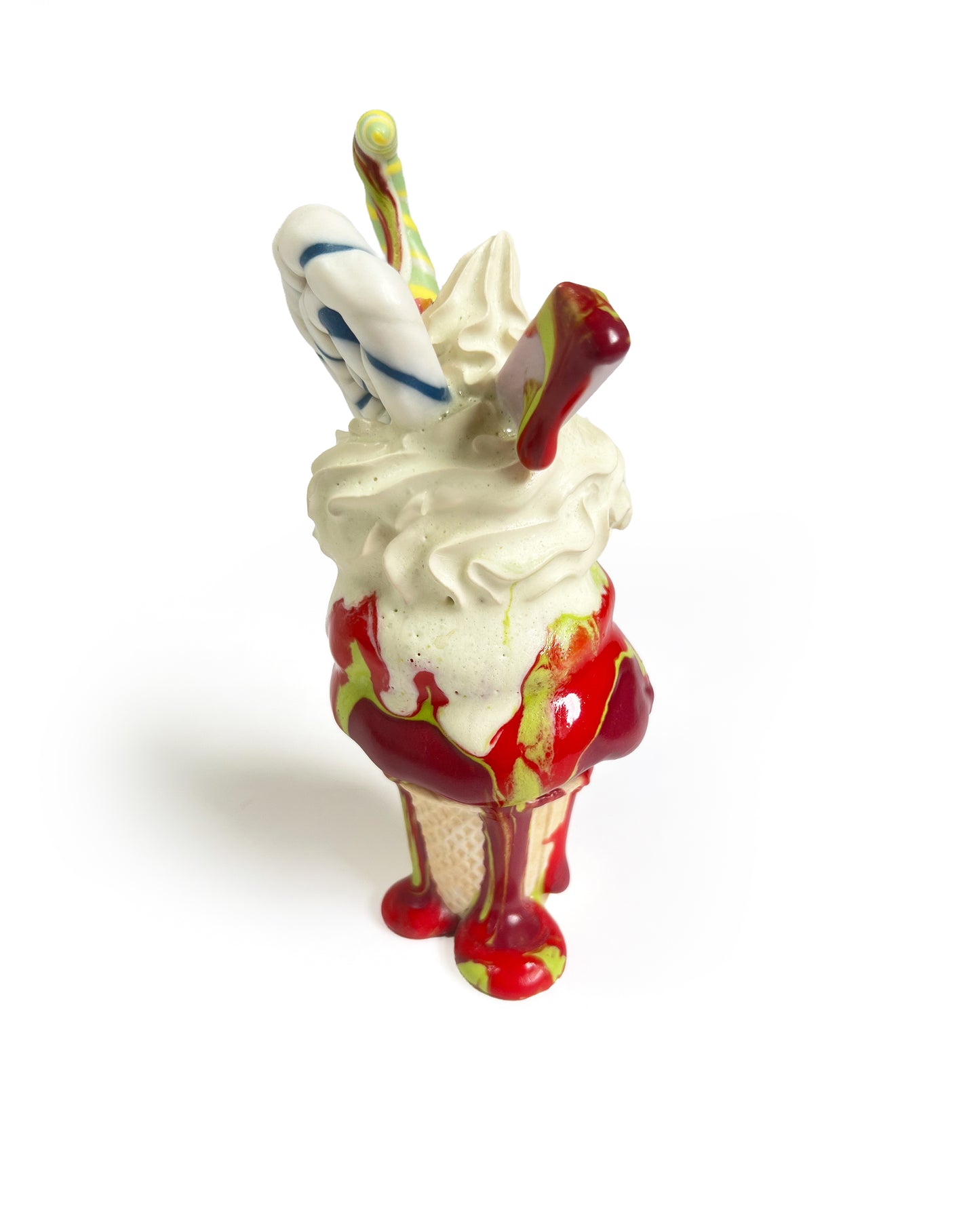 Pistachio Blackcurrant KitKat Cup Cone, Contemporary Ceramic Sculpture by Anna Barlow